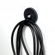 22mm dia x 6mm high Rubber Coated Cable Holding Magnet With 12.7mm Cable Clip - 4.3kg Pull