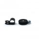 22mm dia x 6mm high Rubber Coated Cable Holding Magnet With 9.5mm Cable Clip - 4.3kg Pull