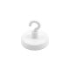 32mm dia Ferrite White Painted Clamping Magnet with M4 Hook  - 7.3kg Pull