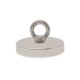 116mm dia x 20mm N42 Neodymium Pot Magnet with M12 Eyebolt - 400kg Pull