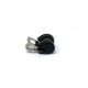 22mm dia x 6mm high Rubber Coated Cable Holding Magnet With 8mm Rubber Clamp - 4.3kg Pull