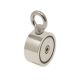 60mm dia x 30mm N42 Neodymium Pot Magnet with 2x M8 Eyebolts - 120kg Pull