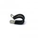 31mm dia x 6mm high Rubber Coated Cable Holding Magnet With 16mm Rubber Clamp - 5.7kg Pull