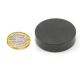 40mm dia x 10mm thick Black Epoxy Coated N42 Neodymium Magnet - 27.3kg Pull