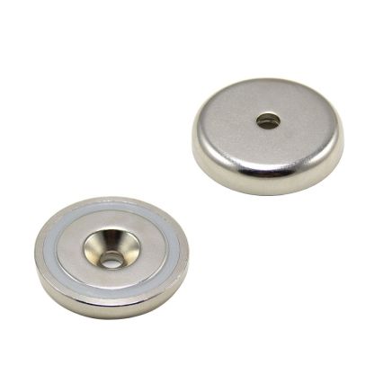 40mm dia x 7.5mm thick x 6mm c/sink N42 Neodymium Pot Magnet - 64kg Pull