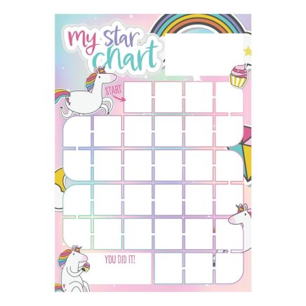 MagFlex® A3 Magnetic Unicorn Reward Chart with Colourful Star Magnets - Flexible Magnetic Sheet