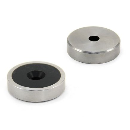 32mm dia Neodymium Pot Magnet - Stainless Steel & Rubber Coated - 34.7kg Pull