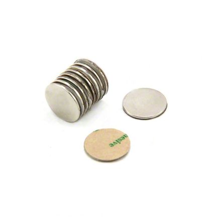 Adhesive 15mm dia x 1mm N42 Neodymium Magnet - 1.1kg Pull