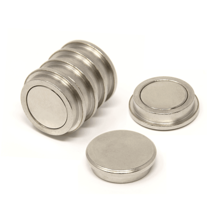 30mm dia x 8mm thick N35 Neodymium Top Hat Pot Magnet - 18.7kg Pull