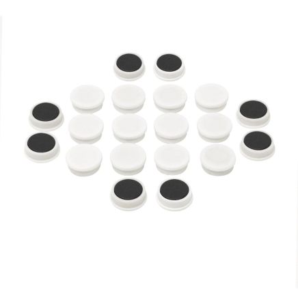 (Seconds) 19.6mm dia x 7mm Ferrite Planning Board Magnets - White