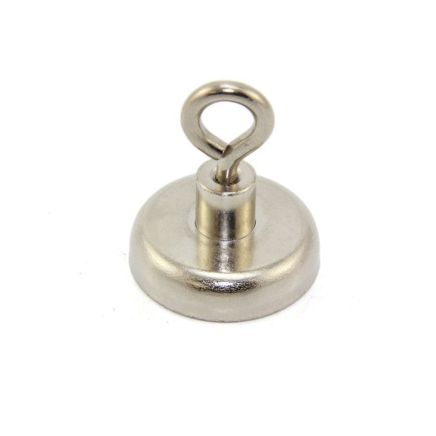 N42 Neodymium Clamping Magnet with M6 Eyebolt - 32mm dia - 36.4kg Pull