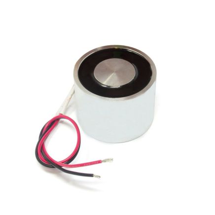 50mm dia x 30mm thick Energise to Release Electromagnet with M6 Mounting Hole - 40kg Pull (24V DC / 100W)