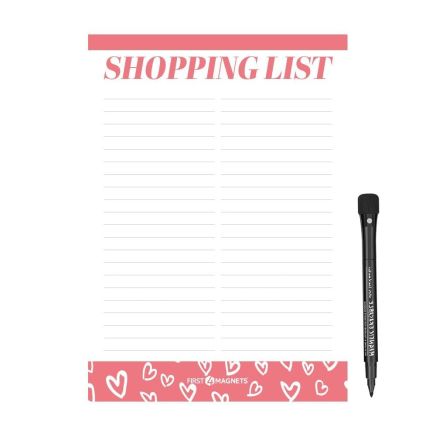 MagFlex® A4 Hearts Shopping List Fridge Magnet - Flexible Magnetic Sheet