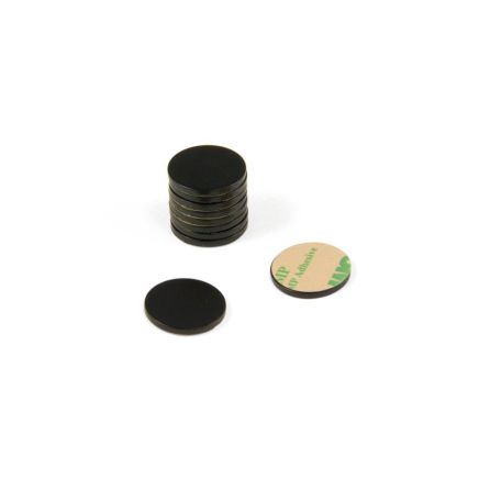 20mm dia x 2mm thick Black Painted Mild Steel Disc with 3Mª Self-Adhesive