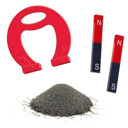 Educational Magnet Pack - Horseshoe & Bar Magnets + 80g Iron Powder