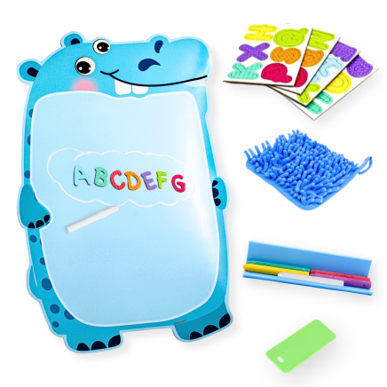 Professor Gauss™ Happy Hippo Educational Magnetic Chalkboard Kit