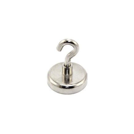 48mm dia Neodymium Clamping Magnet with M8 Hook or Eyebolt - 95kg Pull