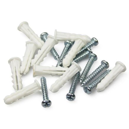 SCREWD 4mm x 25mm Screw & Wall Anchor Kit - 10 Tapping Screws & 10 Wall Anchors (3 Packs)