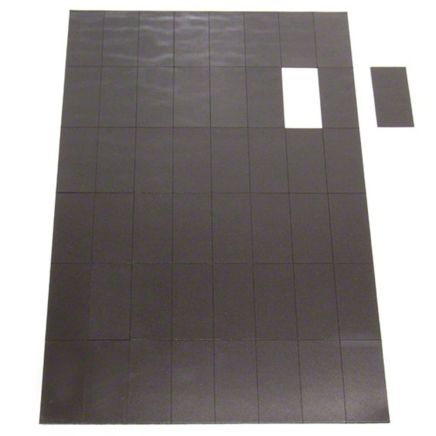 MagFlex® 50mm x 24mm Self-Adhesive Flexible Magnetic Rectangles - 48 per A4 Sheet