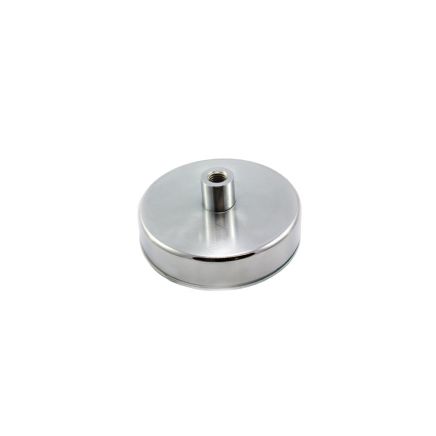 125mm dia x 50mm tall x M14 thread Ferrite Pot Magnet - 130kg Pull