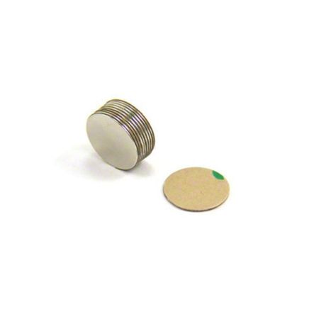 Adhesive 15mm dia x 0.5mm thick N42 Neodymium Magnet - 0.28kg Pull