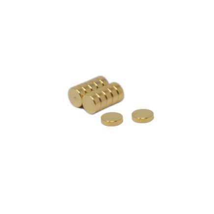 4mm dia x 1.5mm thick Gold Plated Therapy Magnets - Dimple On North Face