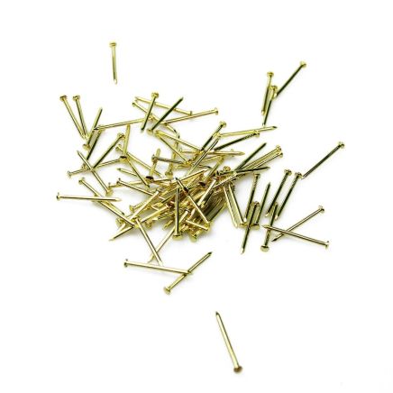 SCREWD 25mm Brass-Plated Semi-Round Head Nails (3 Packs of 80)