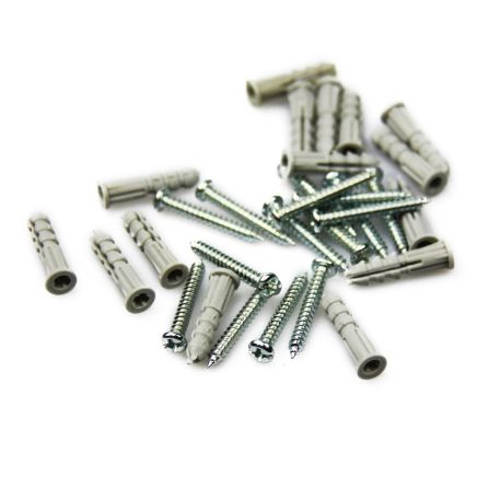 SCREWD 3.5mm x 25mm Screw & Wall Plug Kit - 15 Tapping Screws & 15 Wall Plugs (3 Packs)