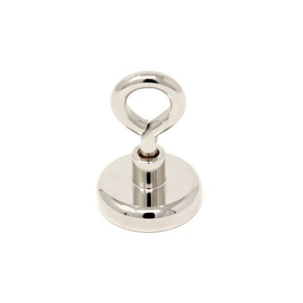 32mm dia Neodymium Clamping Magnet with M6 Eyebolt - Machine Lathed - 37.2kg Pull