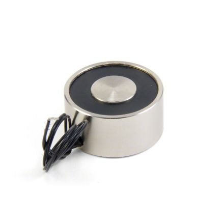 40mm dia x 20mm thick Electromagnet with M5 Mounting Hole - 25kg Pull (24V / 8W)