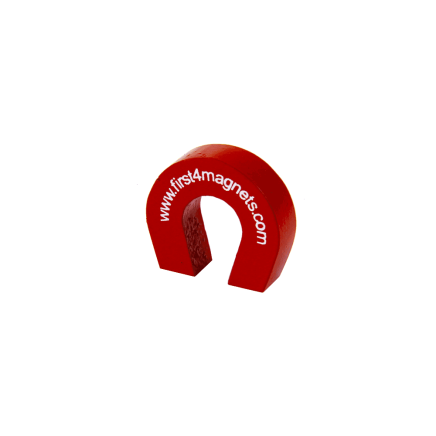 "Pocket Size" Red Alnico Horseshoe Magnet - 1.5kg Pull (25.4 x 28.5 x 8mm)