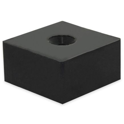 50 x 50 x 25mm thick Rubber Coated N42 Neodymium Magnet with 8.2mm dia c/sunk hole - 84kg Pull (North/South)