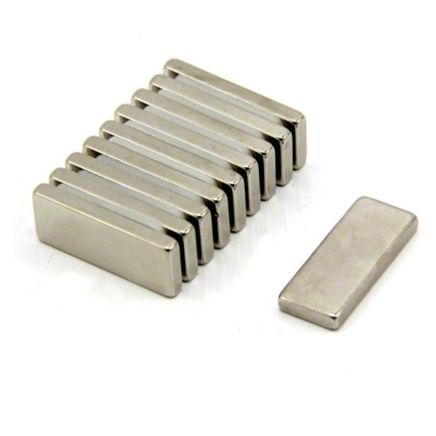 25 x 10 x 3mm thick N42 Neodymium Magnet - 4.3kg Pull