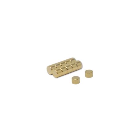 3mm dia x 2mm thick N42 Neodymium Magnets - Gold Plated