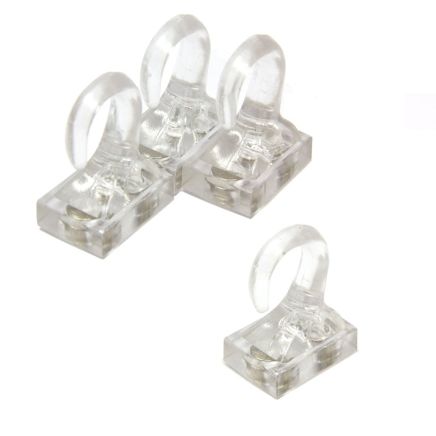 Clear Plastic Magnetic Hooks - 2kg Pull (26 x 19 x 38mm)