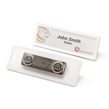 Magnetic Name Badge with Card Insert Window (75mm x 23mm)