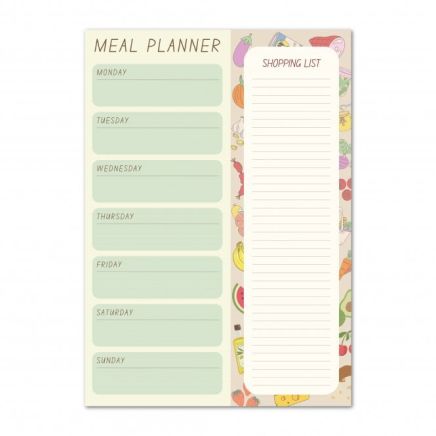 52 Sheet A5 Magnetic Weekly Meal Planner Notepad - Foods