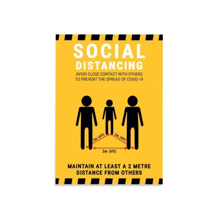 Social Distancing Magnetic Sign  Yellow