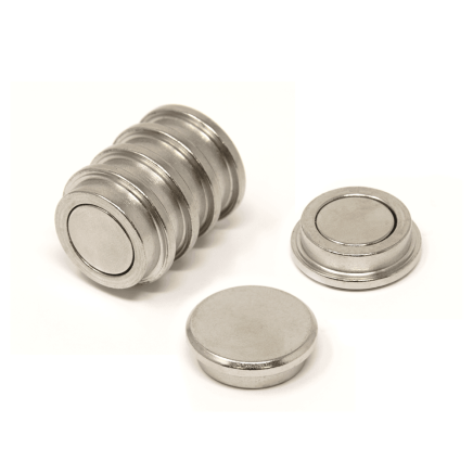 25mm dia x 8mm thick N35 Neodymium Top Hat Pot Magnet - 14.4kg Pull