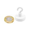 25mm dia Ferrite White Painted Clamping Magnet with M4 Hook  - 4kg Pull