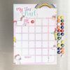 MagFlex® A3 Magnetic Unicorn Reward Chart with Colourful Star Magnets - Flexible Magnetic Sheet