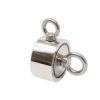 75mm dia x 25mm N42 Neodymium Pot Magnet with 2x M10 Eyebolts - 200kg Pull