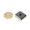 26 x 23 x 6.3mm thick (x 3mm hole) Ferrite Channel Magnet - 6.1kg Pull