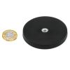 66mm dia x 8mm high Rubber Coated POS Magnet c/w M6 Boss Thread (Flush x 8mm deep) - 20kg Pull