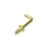 SCREWD 13mm Brass Plated L Hook (3 Packs of 20)