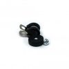 22mm dia x 6mm high Rubber Coated Cable Holding Magnet With 10mm Rubber Clamp - 4.3kg Pull