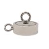 116mm dia x 32mm N42 Neodymium Pot Magnet with 1x M12 and 1x M10 Eyebolt - 400kg Pull