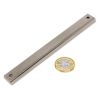 120 x 13.5 x 5mm thick Neodymium Channel Magnet w/ 2x 3.3mm c/sunk holes - 40kg Pull