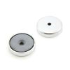 40mm dia x 8mm thick x 5mm c/sink Ferrite Y30BH Pot Magnet - 15kg Pull