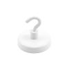 50mm dia Ferrite White Painted Clamping Magnet with M6 Hook  - 21.3kg Pull